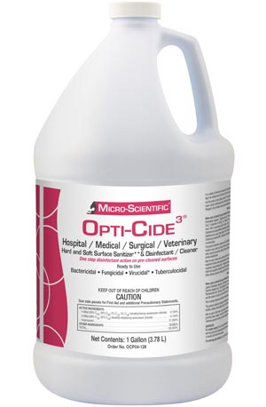Disinfectant Cleaner Opti-Cide3® Pour Bottle Gallon (1/EA 4/CS) by Micro-Scientific USA  ID OCP04-128